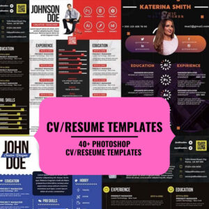 40+ CV Resume Templates for Photoshop