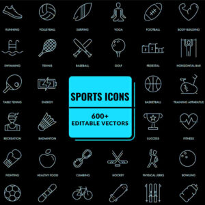 600+ Sports Vector Icons Collection